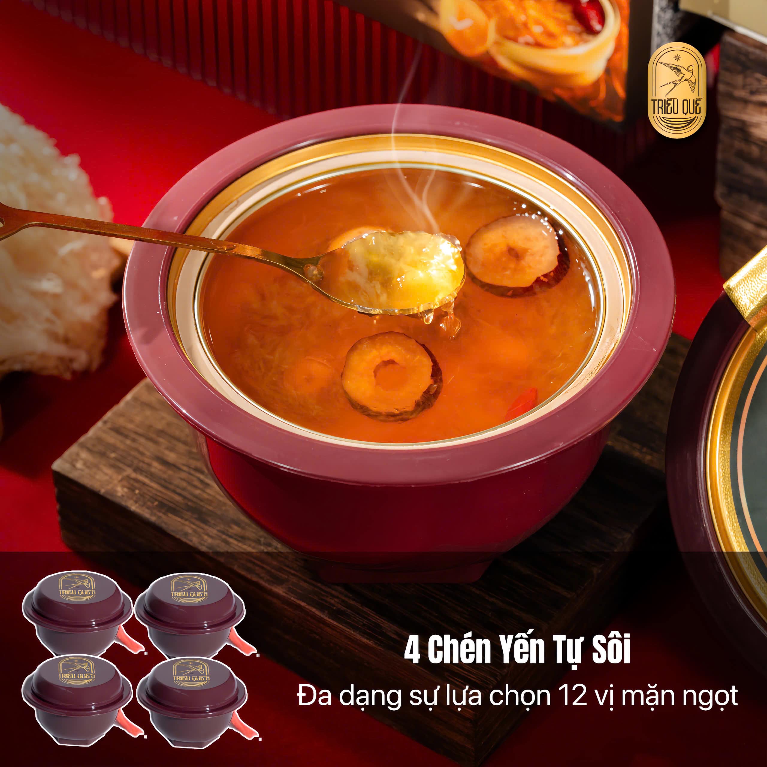 NGUYỆT TRIỀU THƯỢNG UYỂN -  Hộp Cao Cấp Yến Tự Sôi 140ml, Soup Yến ăn liền 140ml & Hũ Yến Chưng Sẵn 70ml