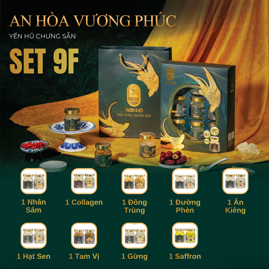 SET AN HÒA VƯƠNG PHÚC - 9 Hũ Yến Chưng Sẵn