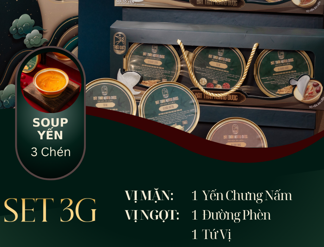 XUÂN Ý CÁT TƯỜNG -  Hộp 3 Chén Soup Yến Ăn Liền 140ml