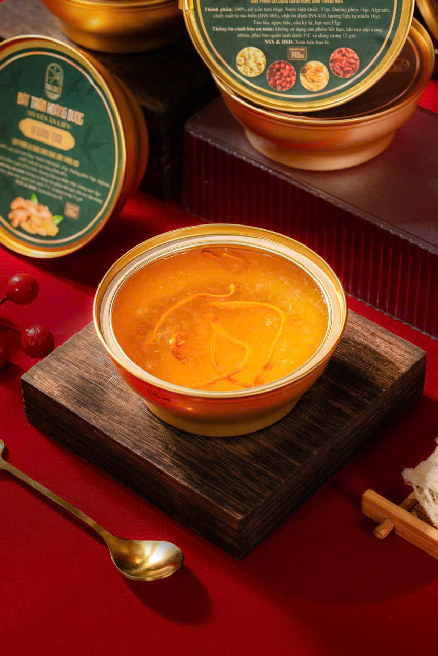 LỘC TẤN VINH HOA -  Hộp Cao Cấp Soup Yến ăn liền 140ml & Hũ Yến Chưng Sẵn 70ml