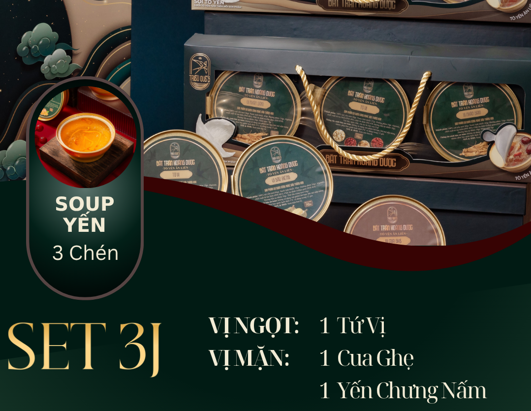 XUÂN Ý CÁT TƯỜNG -  Hộp 3 Chén Soup Yến Ăn Liền 140ml
