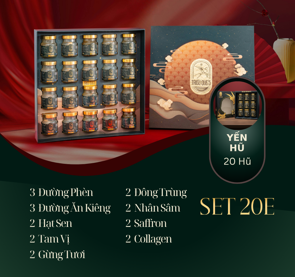 BÁCH LẠC Y VIÊN - Hộp Cao Cấp 20 Hũ Yến Chưng Sẵn 70ml