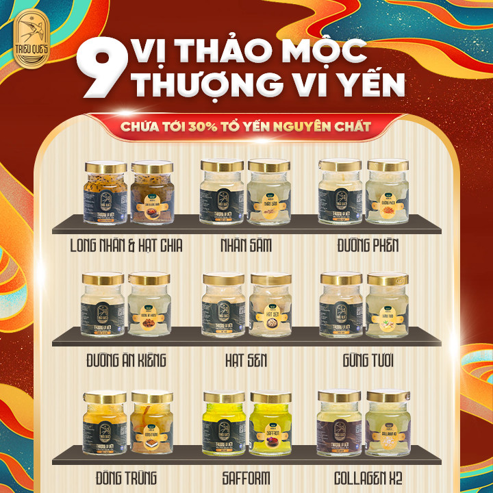 LỤC ĐÌNH VƯƠNG GIA -  Hộp Cao Cấp 6 Hũ Yến Chưng Sẵn 70ml