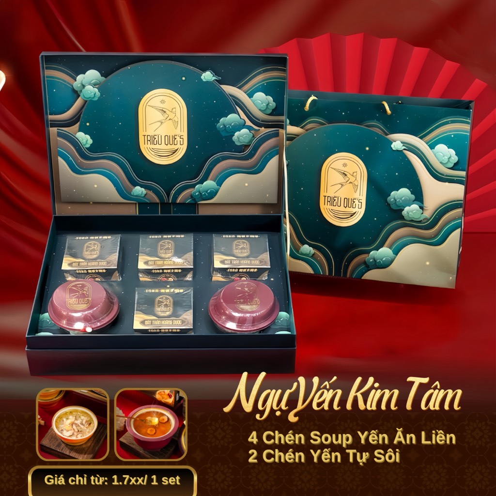 KIM YẾN TỰ TÂM -  Hộp Cao Cấp Soup Yến ăn liền 140ml & Yến Tự Sôi 140ml