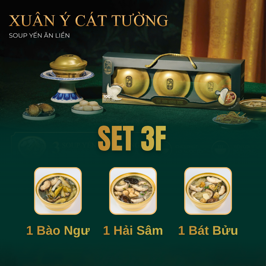 SET XUÂN Ý CÁT TƯỜNG -  Hộp 3 Chén Soup Yến Ăn Liền 140ml
