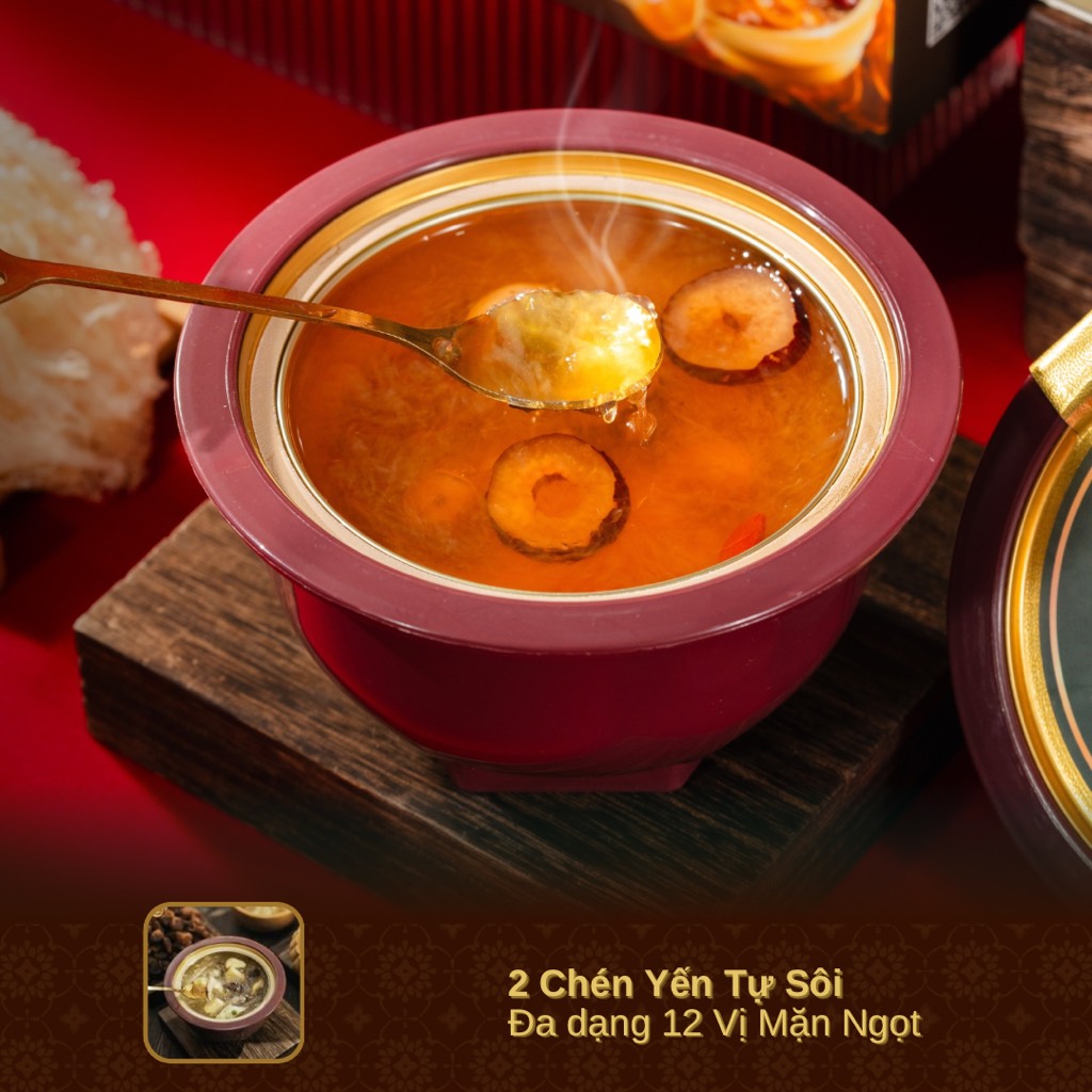 KIM YẾN TỰ TÂM -  Hộp Cao Cấp Soup Yến ăn liền 140ml & Yến Tự Sôi 140ml