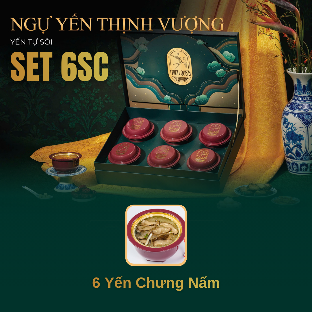 NGỰ YẾN THỊNH VƯỢNG -  Hộp 6 Chén Yến Tự Sôi 140ml