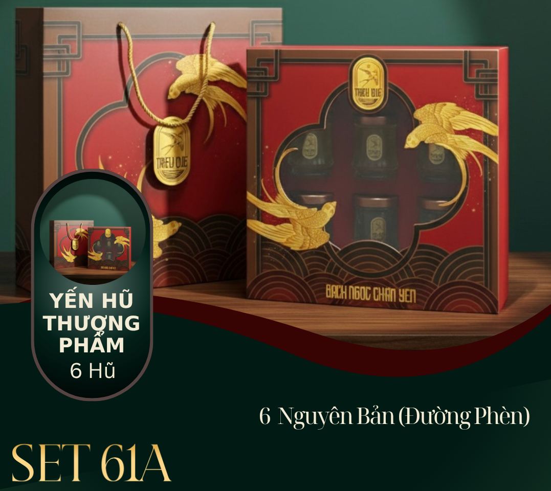 BẠCH NGỌC CHÂN YẾN - Hộp 6 Yến Hũ Thượng Phẩm