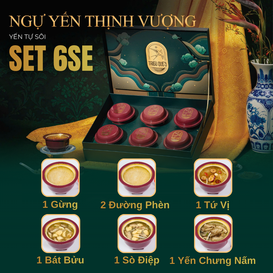 NGỰ YẾN THỊNH VƯỢNG -  Hộp 6 Chén Yến Tự Sôi 140ml