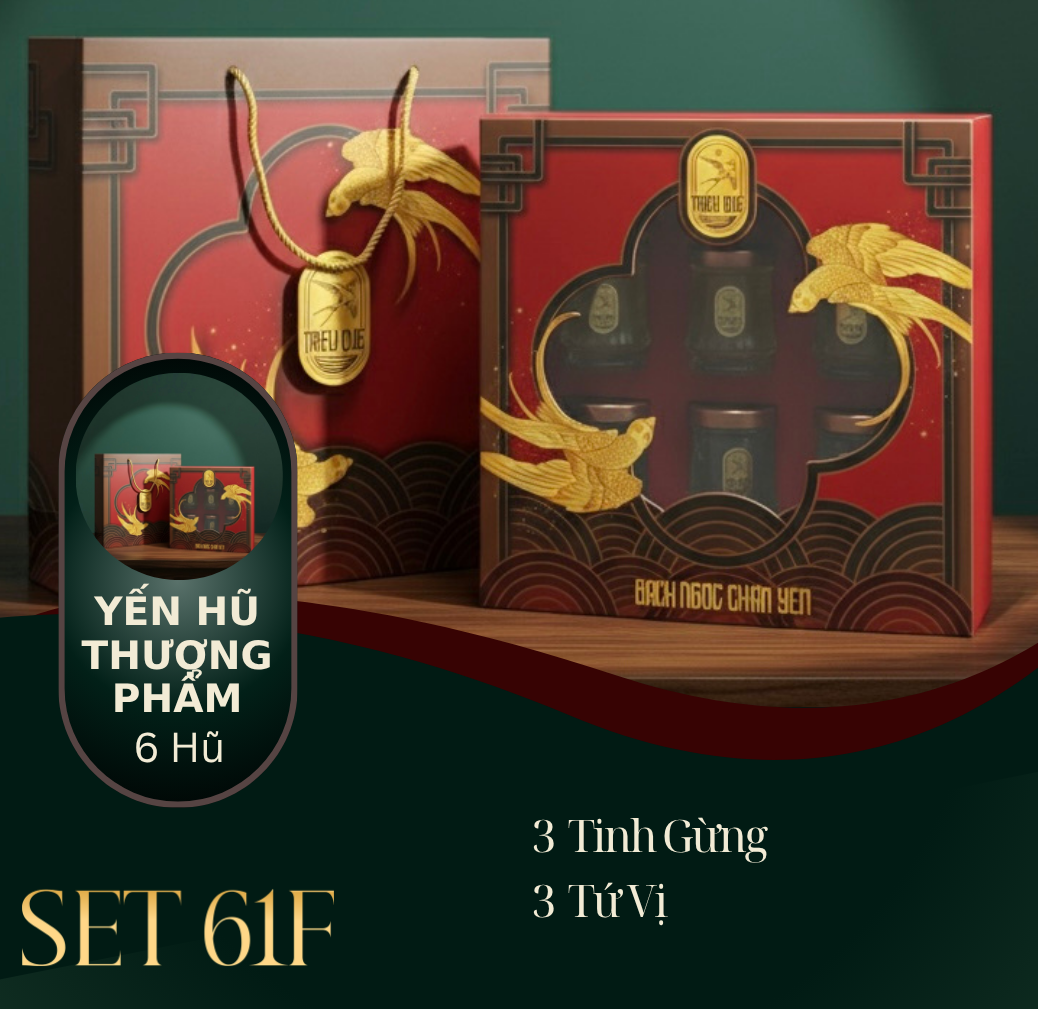 BẠCH NGỌC CHÂN YẾN - Hộp 6 Yến Hũ Thượng Phẩm