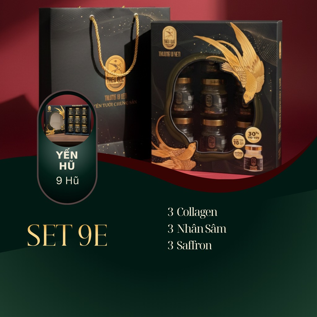 AN HÒA VƯƠNG PHÚC - Hộp 9 Hũ Yến Chưng Sẵn