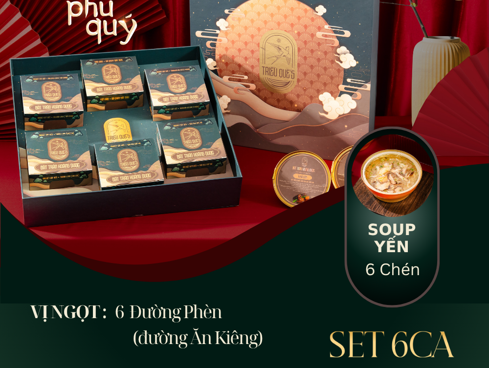 LỤC BẢO PHÚ QUÝ -  Hộp Cao Cấp 6 Chén Soup Yến Ăn Liền 140ml