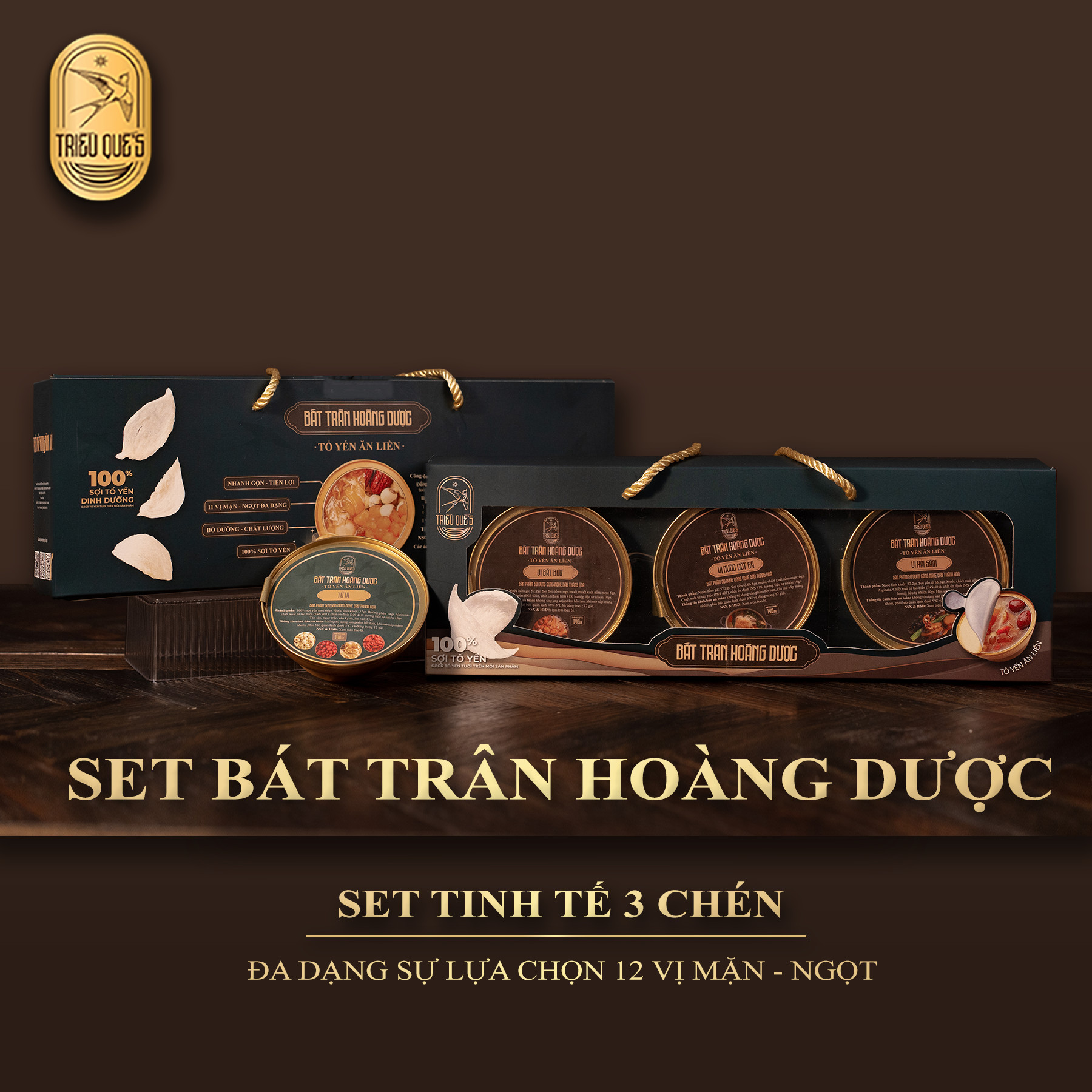 SET XUÂN Ý CÁT TƯỜNG - Hộp 3 Chén Soup Yến Ăn Liền