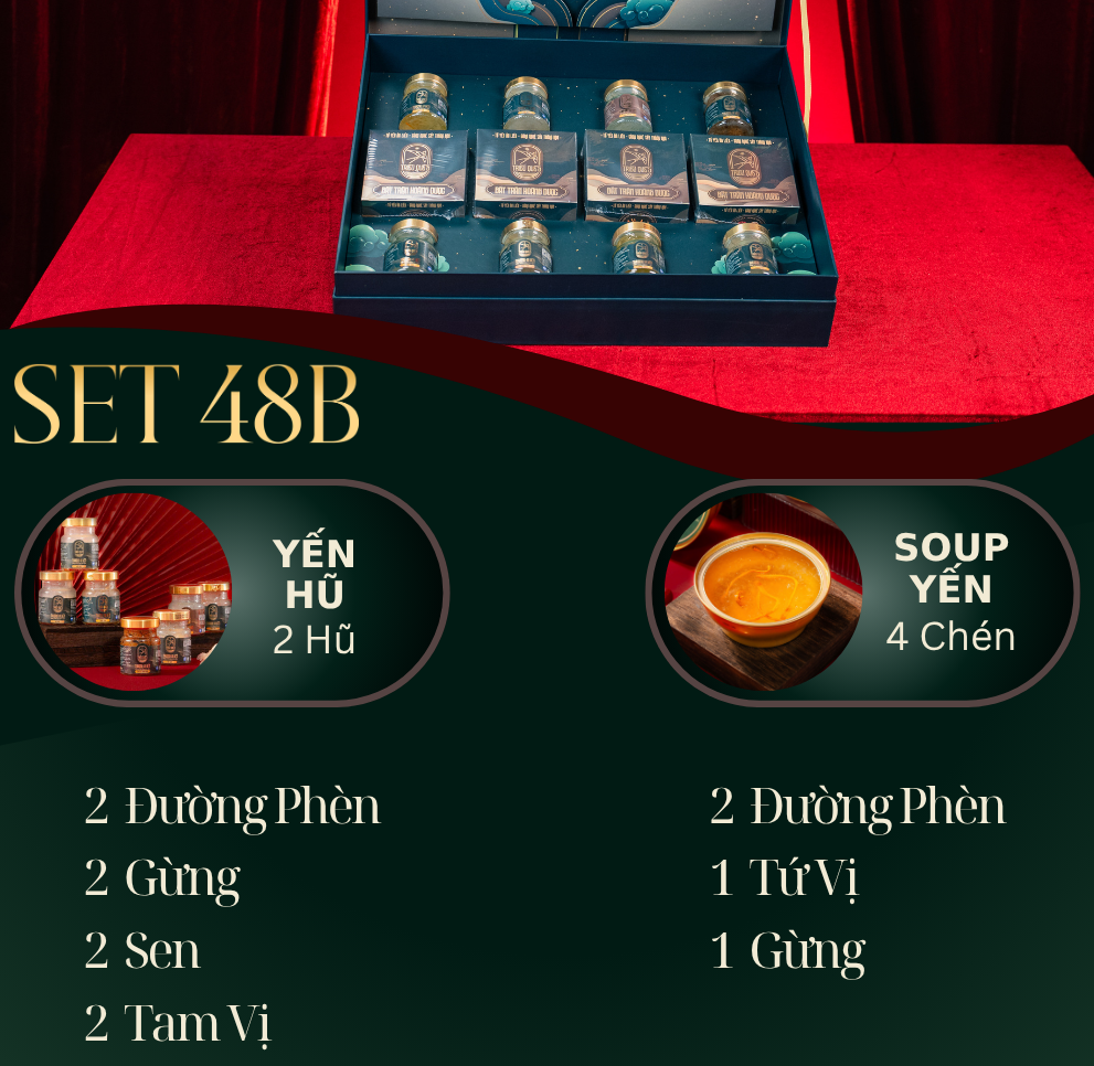 PHÚC SINH PHÚ QUÝ - Hộp 4 chén Soup Yến Ăn Liền, 8 Yến Hũ Chưng Sẵn