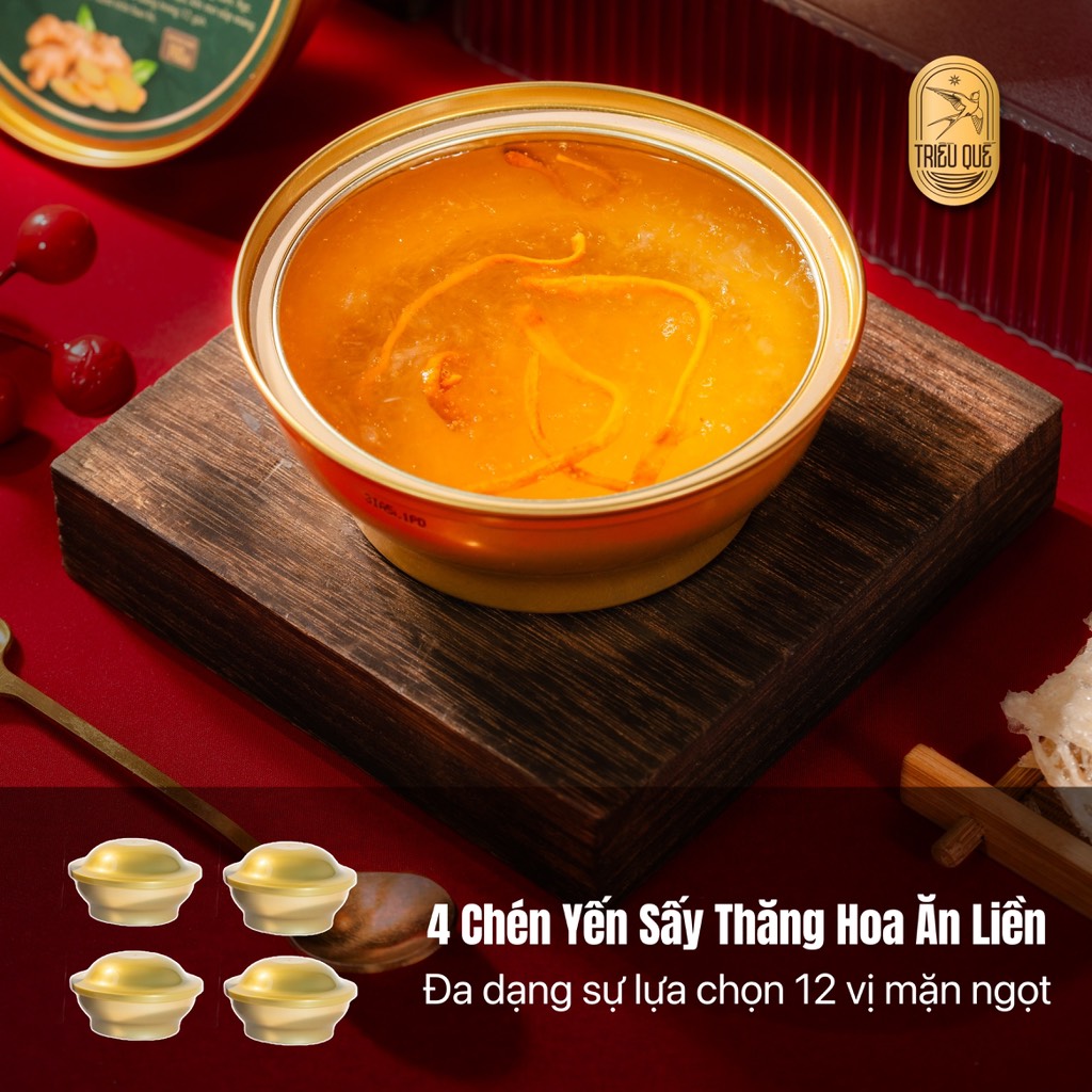 SET PHÚC SINH PHÚ QUÝ (Hộp 8 Hũ Yến Chưng, 4 Chén Soup Yến)