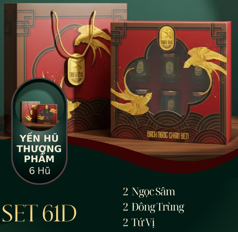 BẠCH NGỌC CHÂN YẾN - Hộp 6 Yến Hũ Thượng Phẩm