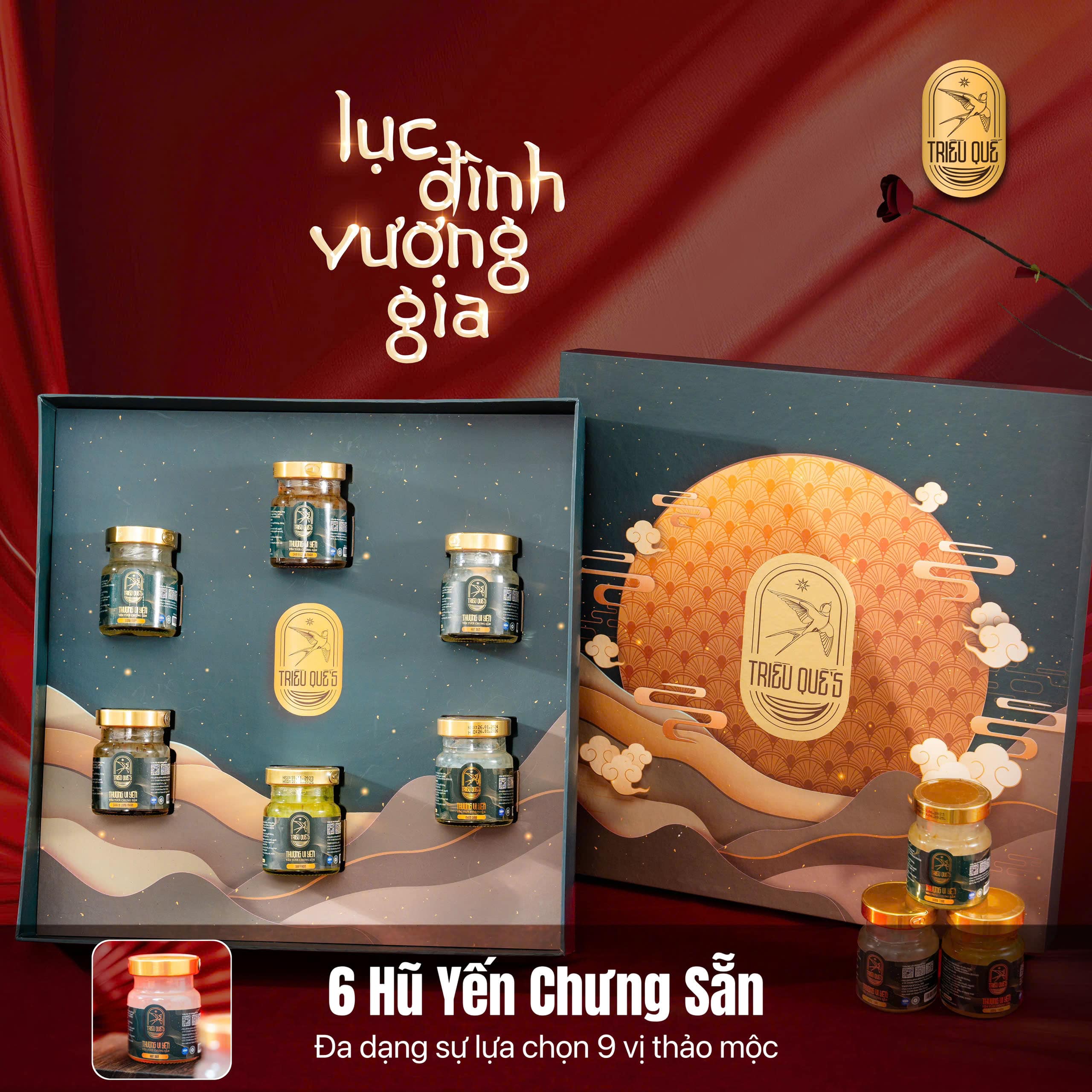 SET LỤC ĐÌNH VƯƠNG GIA (Hộp 6 yến hũ chưng sẵn cao cấp)