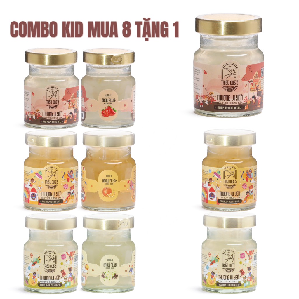 (MUA 8 TẶNG 1) - MIX 3 VỊ DÂU CAM VANI KIDS GROW PLUS+