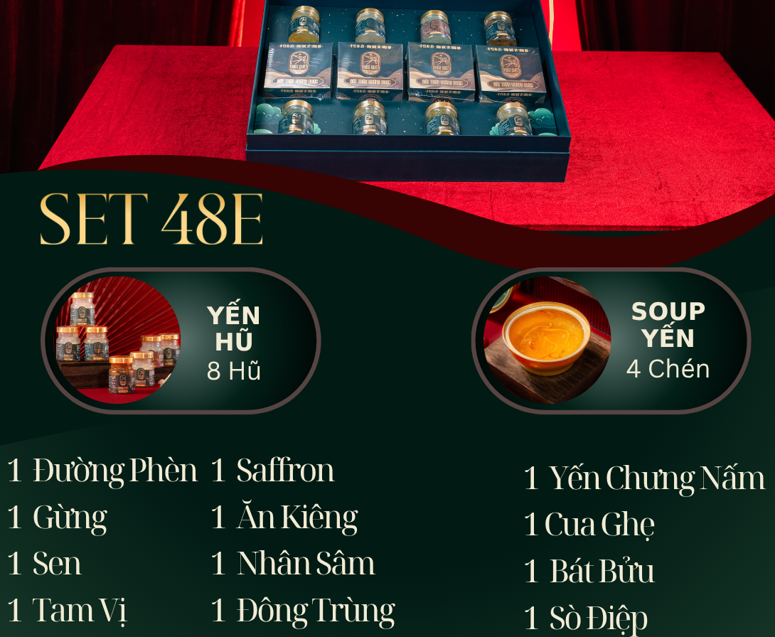 PHÚC SINH PHÚ QUÝ - Hộp 4 chén Soup Yến Ăn Liền, 8 Yến Hũ Chưng Sẵn
