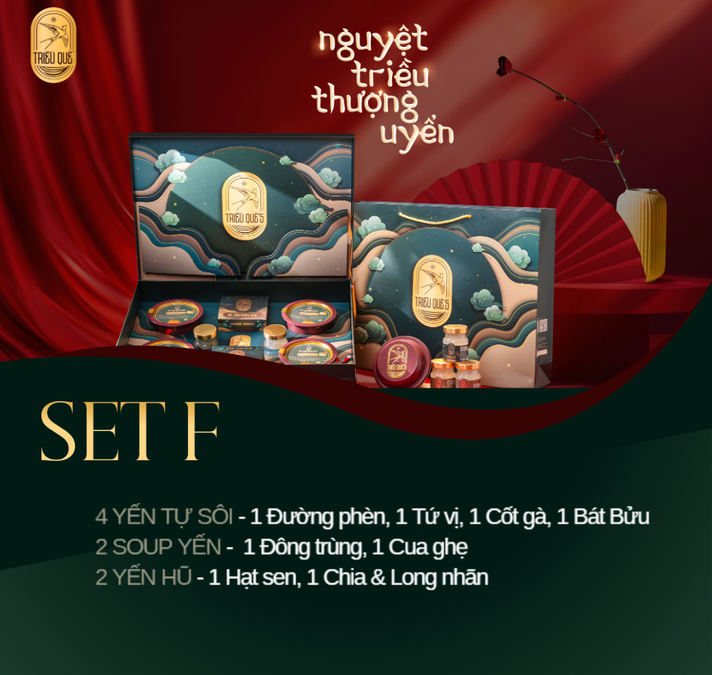 NGUYỆT TRIỀU THƯỢNG UYỂN -  Hộp Cao Cấp Yến Tự Sôi 140ml, Soup Yến ăn liền 140ml & Hũ Yến Chưng Sẵn 70ml