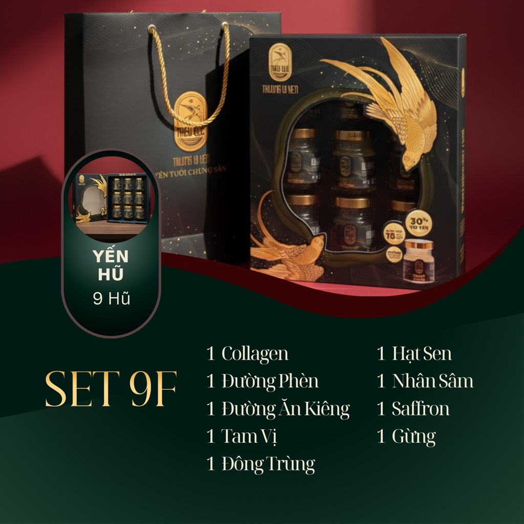 AN HÒA VƯƠNG PHÚC - Hộp 9 Hũ Yến Chưng Sẵn