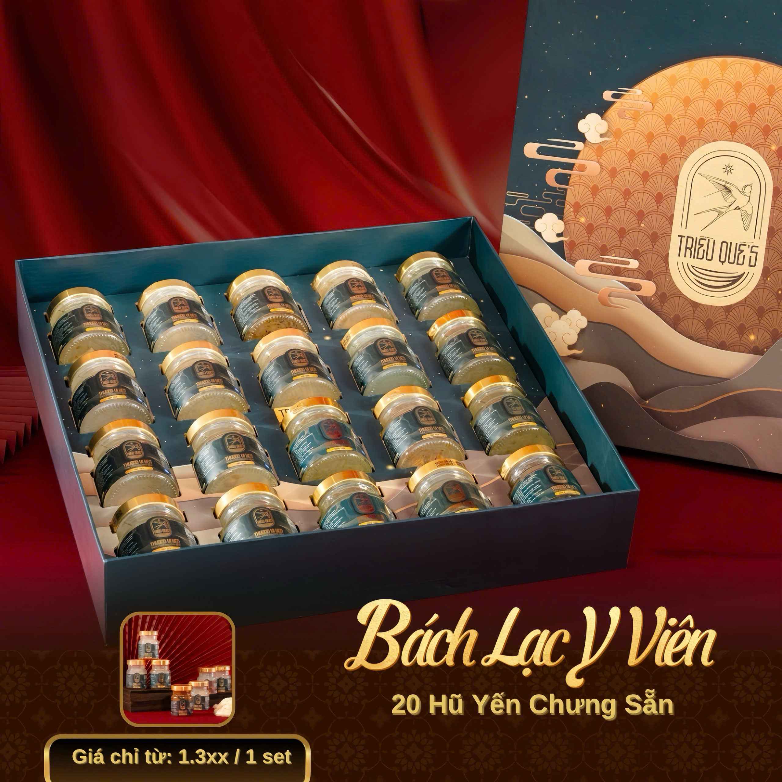 BÁCH LẠC Y VIÊN - Hộp Cao Cấp 20 Hũ Yến Chưng Sẵn 70ml