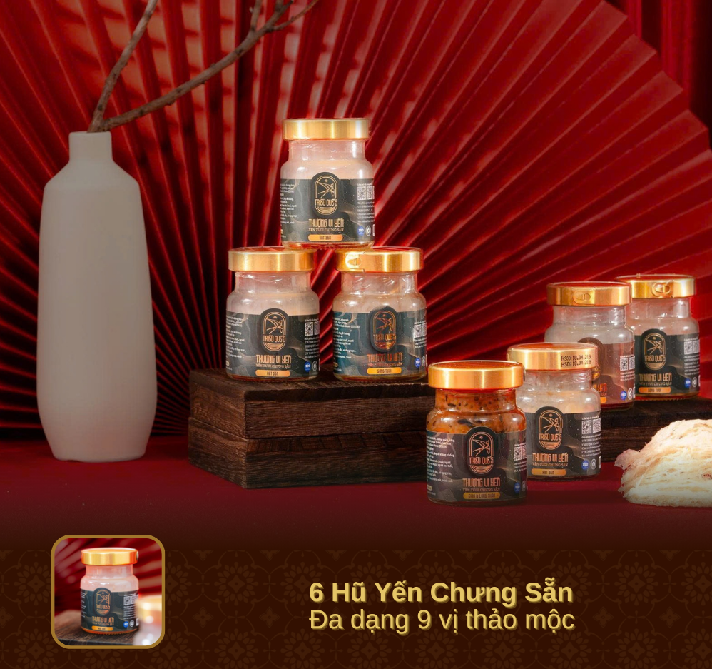 SET AN HÒA VƯƠNG PHÚC - Hộp 6 Hũ Yến Chưng Sẵn