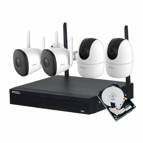 (IMOU) Bộ Kit 4 Camera Xoay Trong Nhà Và Cố Định Ngoài Trời (2MP)