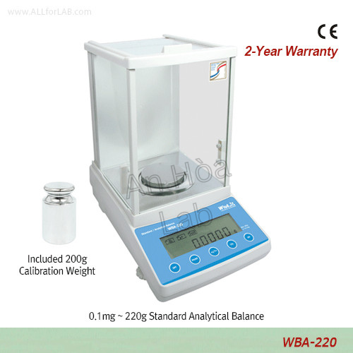 CÂN PHÂN TÍCH 4 SỐ LẺ 220G CHUẨN NGOẠI, MODEL: WBA-220, HÃNG: DAIHAN/HÀN QUỐC