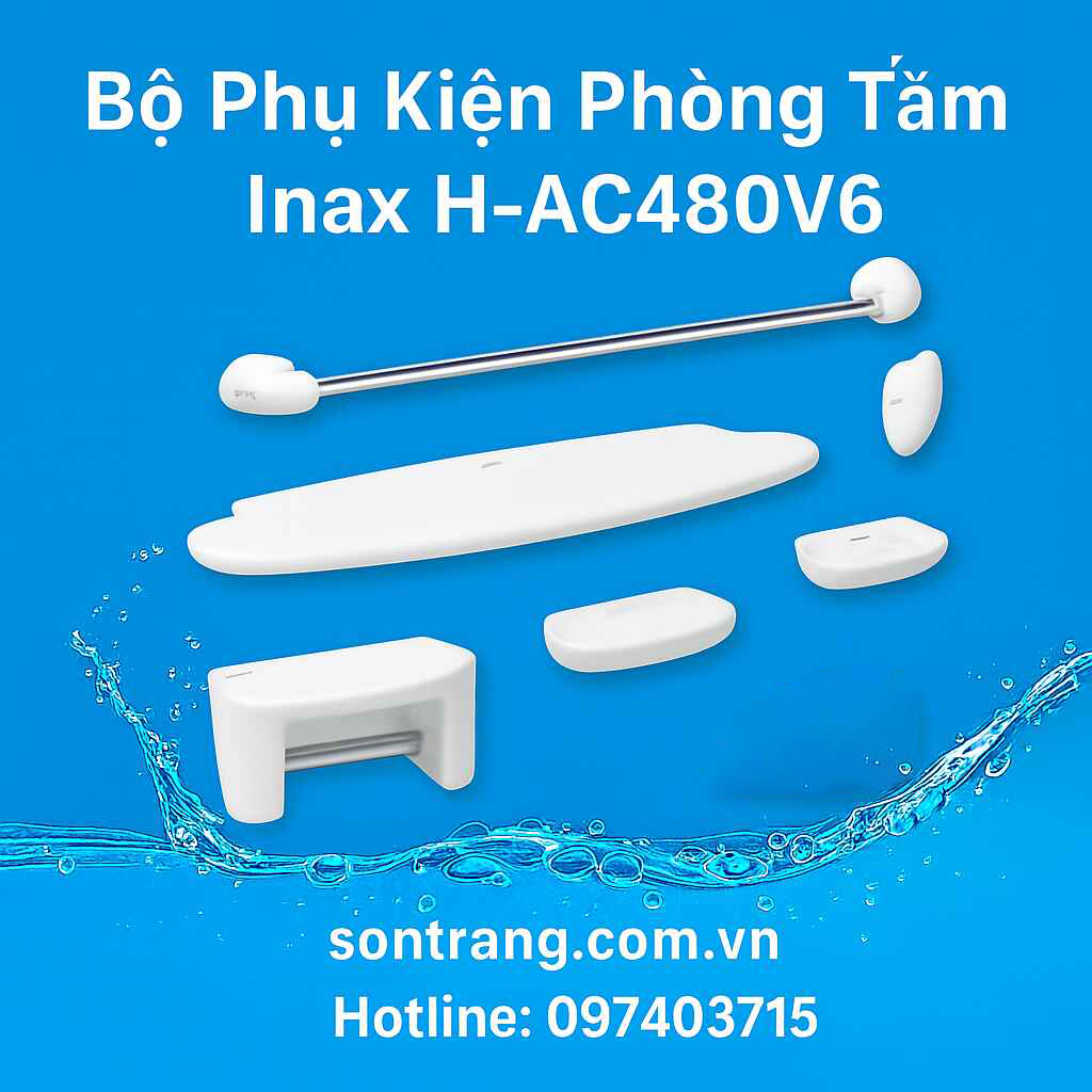 Bộ Phụ Kiện Phòng Tắm 6 món bằng sứ INAX H-AC480V6