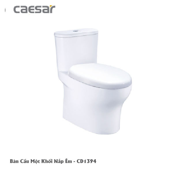 Bàn Cầu Một Khối Nắp Êm CAESAR-CD1394