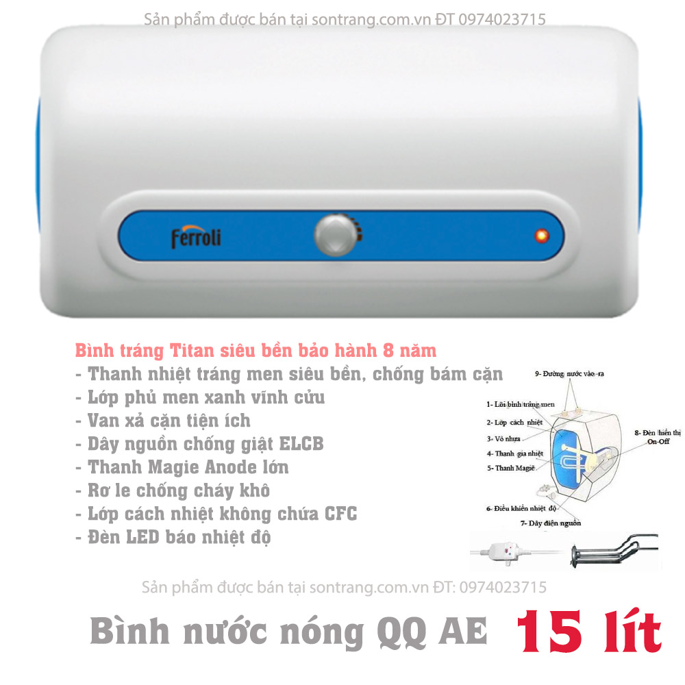 Bình nước nóng Ferroli QQ AE 15 lít