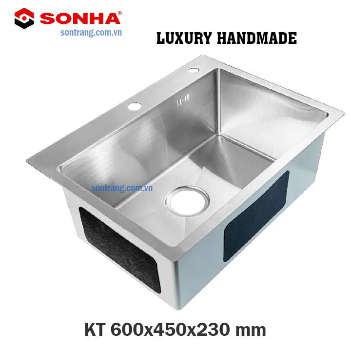 CHẬU INOX 304 HANDMADE Sơn Hà 1 Hố