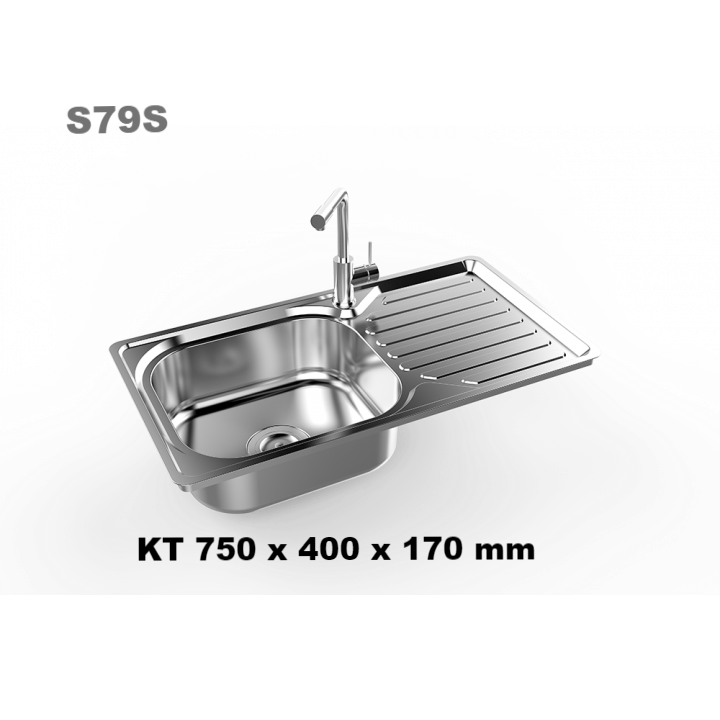 Chậu rửa bát inox SƠN HÀ 1 hố 1 bàn S79S