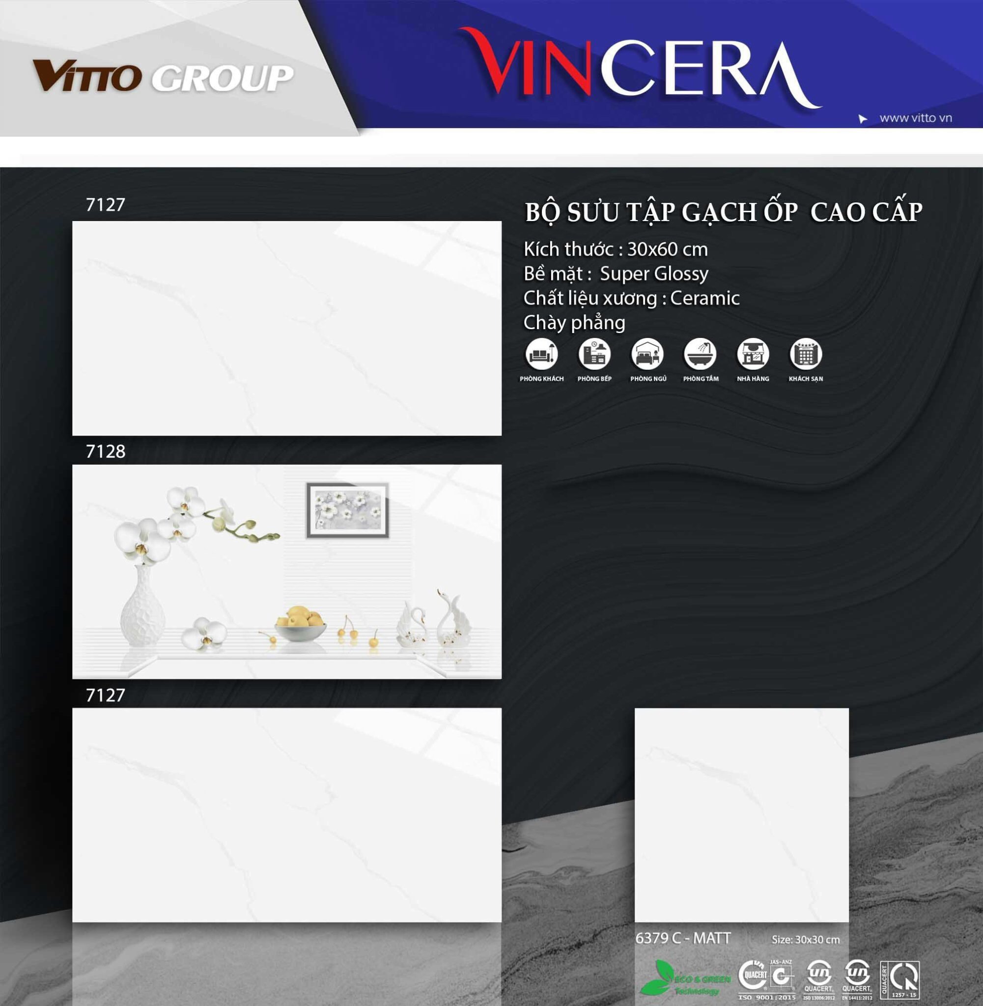 Gạch ốp các cấp 30x60 Vincera 7127, 7128