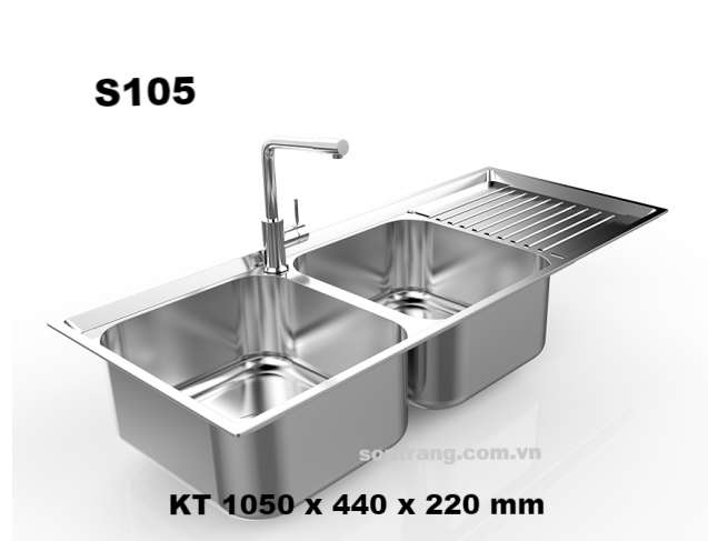 Chậu rửa bát SƠN HÀ hai hộc Premium S105