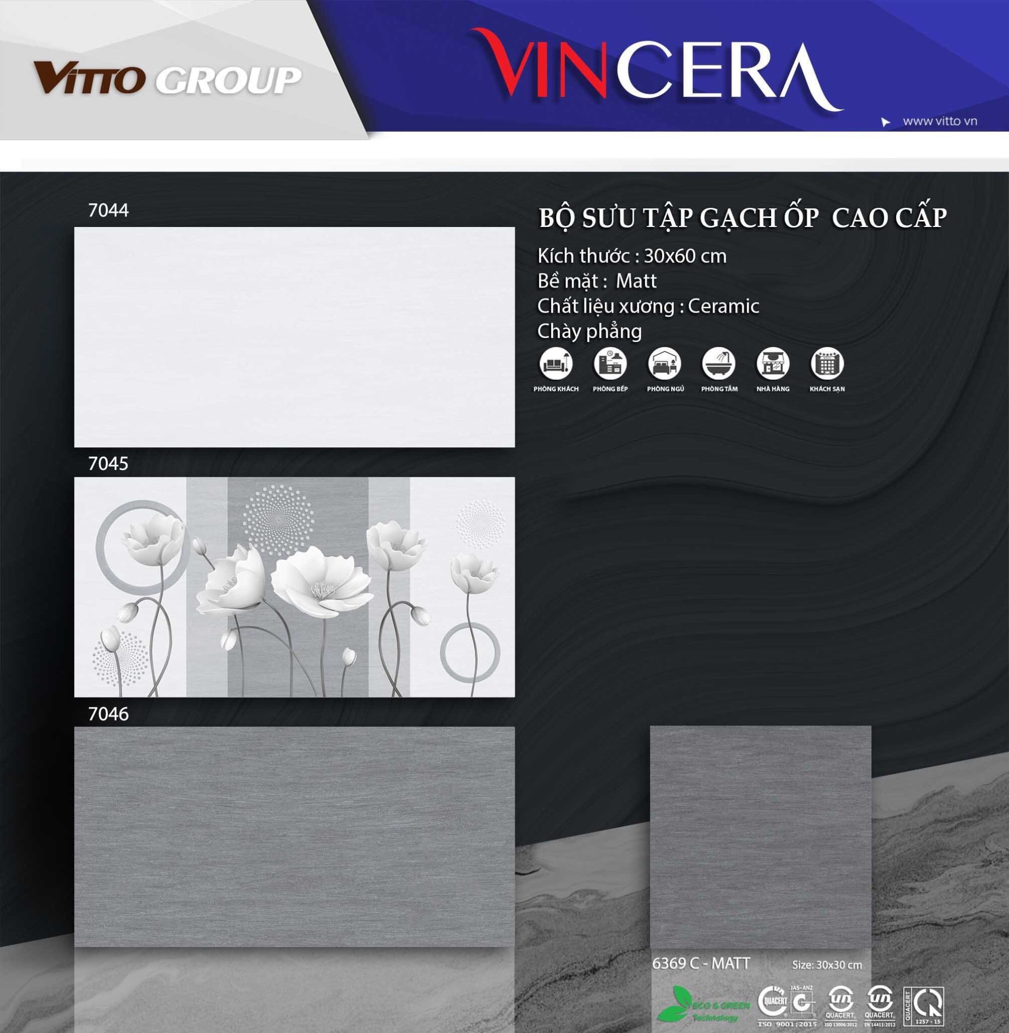 Gạch ốp các cấp 30x60 Vincera 7044 - 7045 - 7046