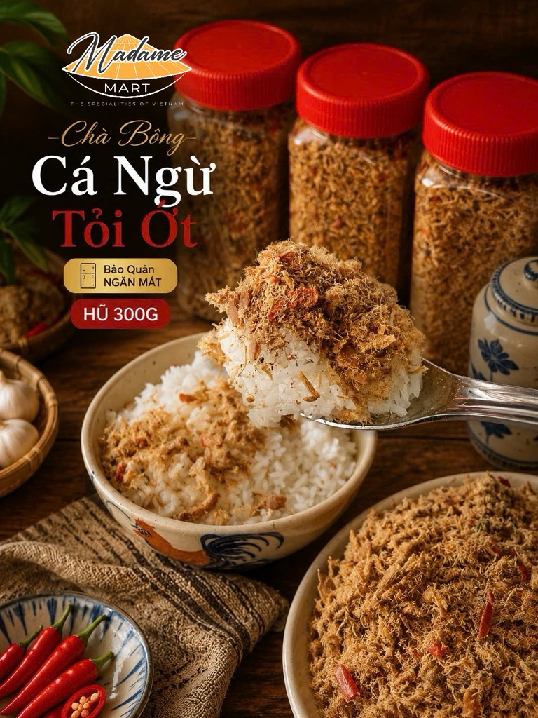 CHÀ BÔNG CÁ NGỪ TỎI ỚT