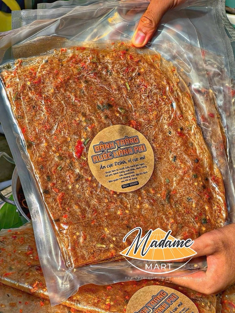 BÁNH TRÁNG DẺO TẮC HÀNH PHI RUỐC CAY (XẤP 500G)