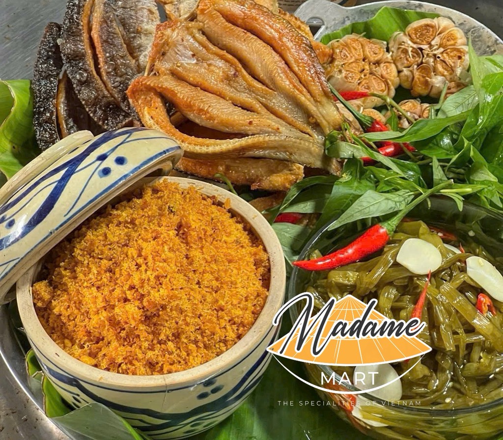 BÁNH TRÁNG CHÀ BÔNG CÁ LÓC TỎI (Hủ 300G)