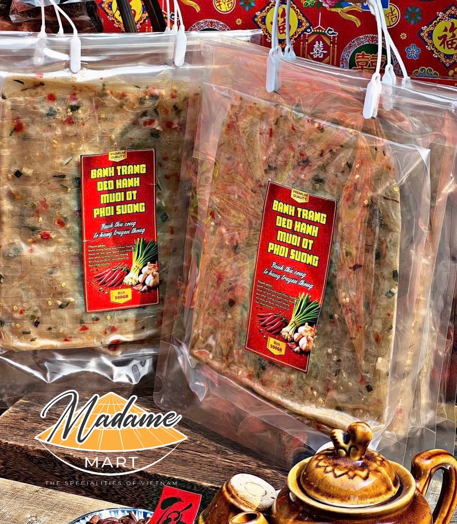 BÁNH TRÁNG DẺO HÀNH MUỐI ỚT XẤP (500G)
