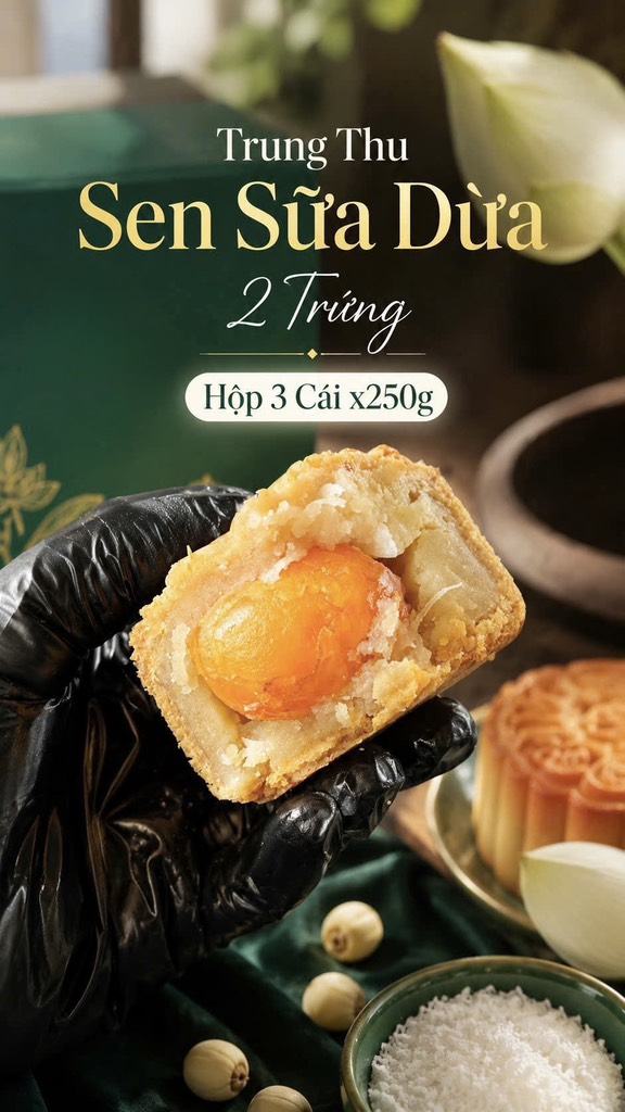 TRUNG THU SEN SỮA DỪA 2 TRỨNG (cái 220-250gr)