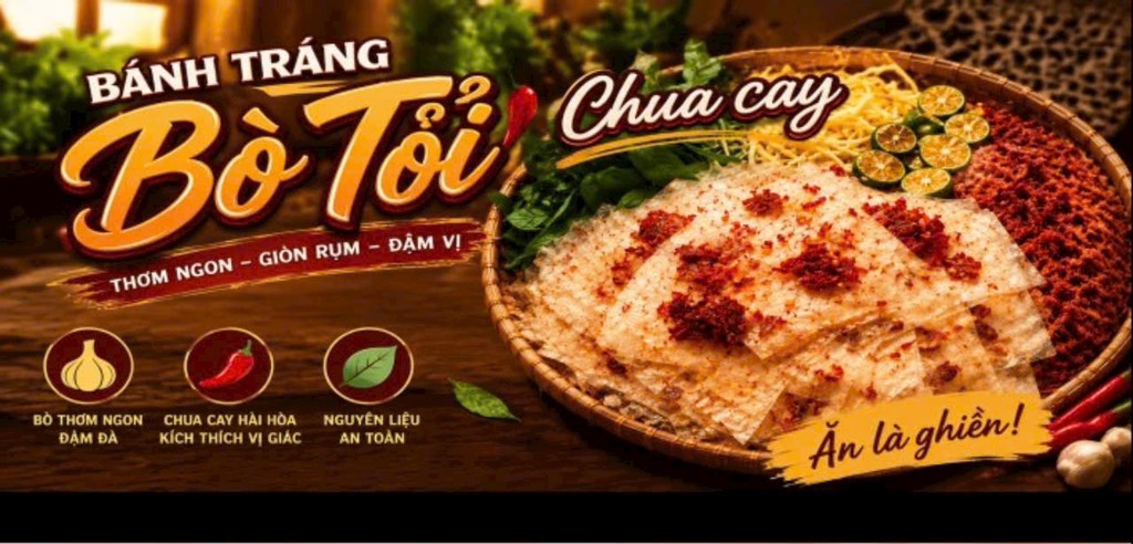BÁNH TRÁNG BÒ TỎI CHUA CAY