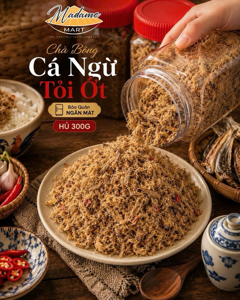 CHÀ BÔNG CÁ NGỪ TỎI ỚT
