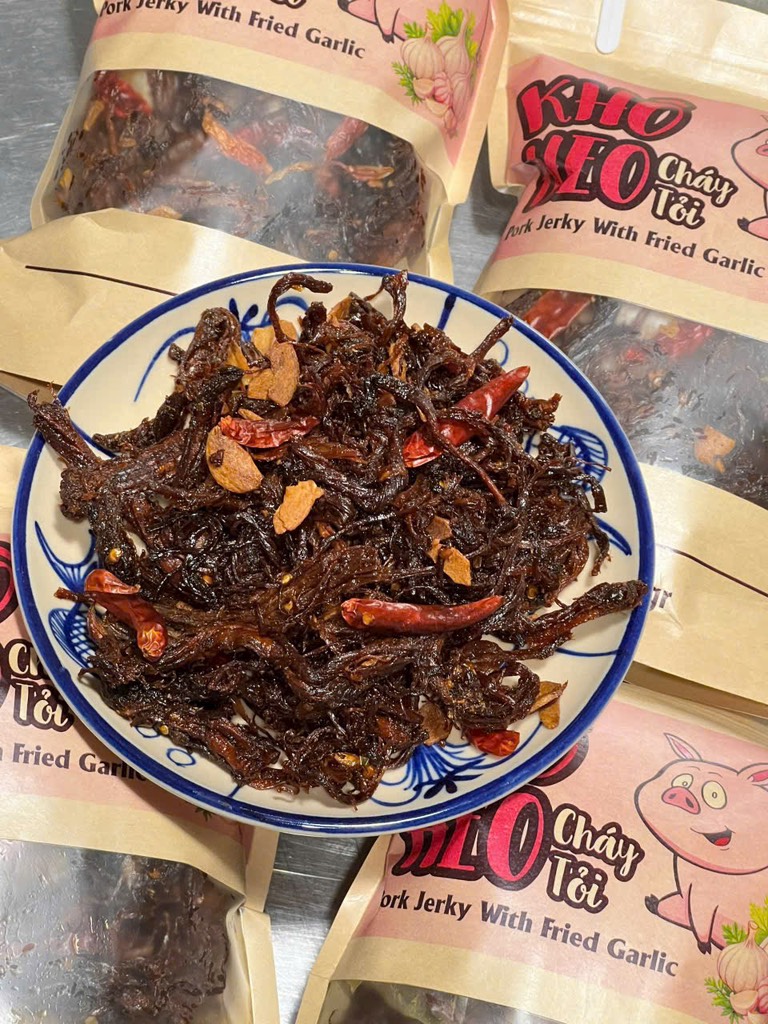 KHÔ HEO CHÁY TỎI (Túi 300G)