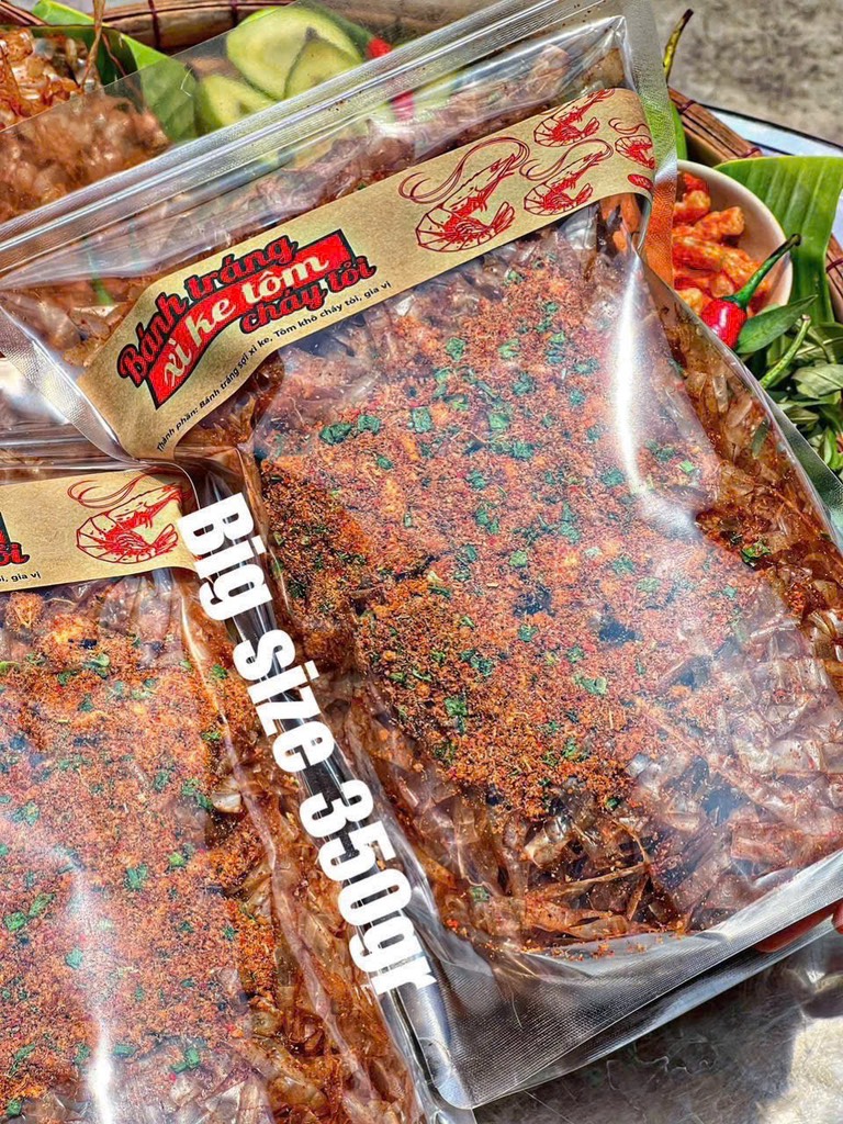 BÁNH TRÁNG XÌ KE TÔM CHÁY TỎI (BigSize 350G)