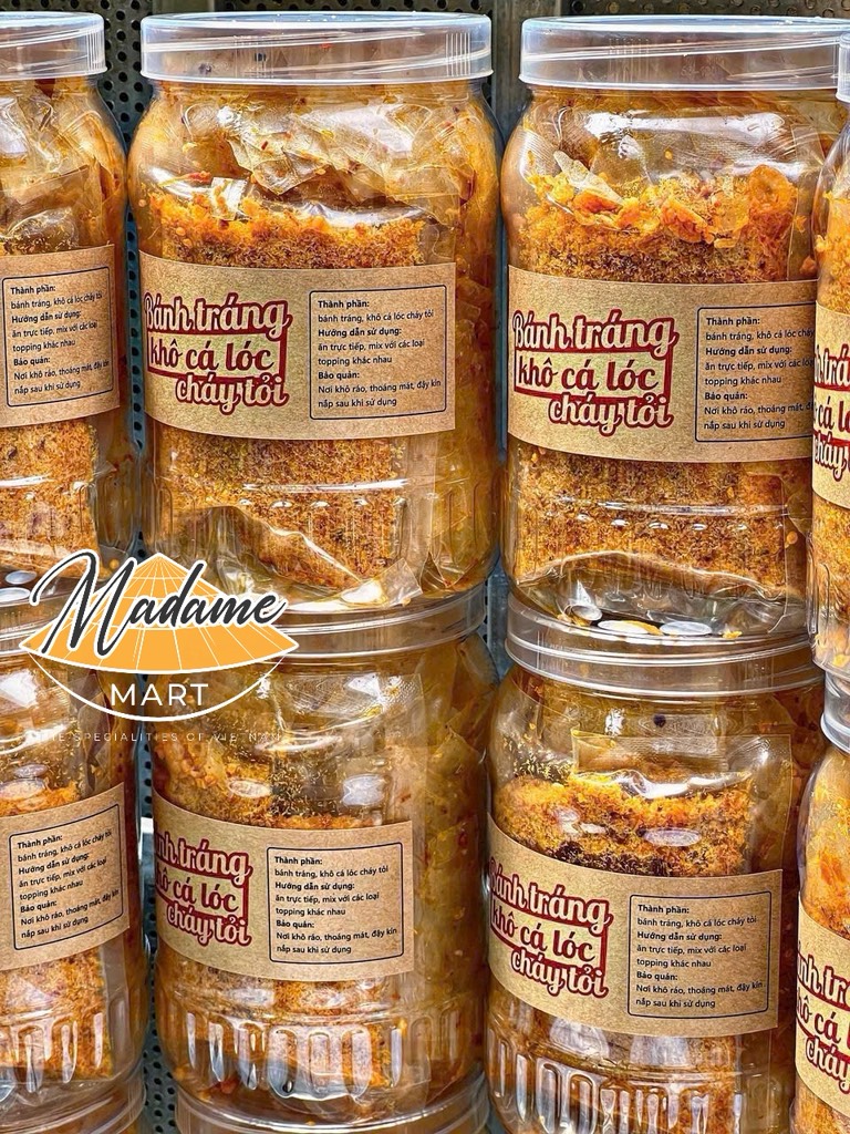 BÁNH TRÁNG CHÀ BÔNG CÁ LÓC TỎI (Hủ 300G)