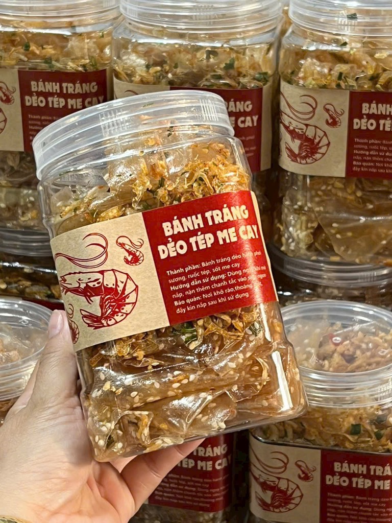 BÁNH TRÁNG DẺO ME TÉP CHÁY TỎI (Hủ 500G)