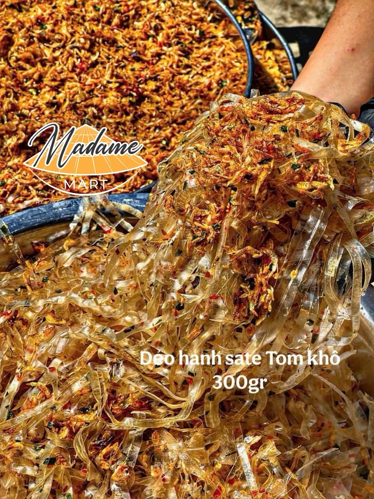 TRÁNG DẺO HÀNH ỚT SATE TÔM (Túi 300G)