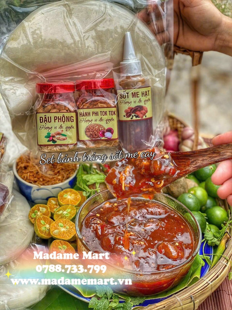 SET BÁNH TRÁNG SỐT ME CAY (Set 500G)
